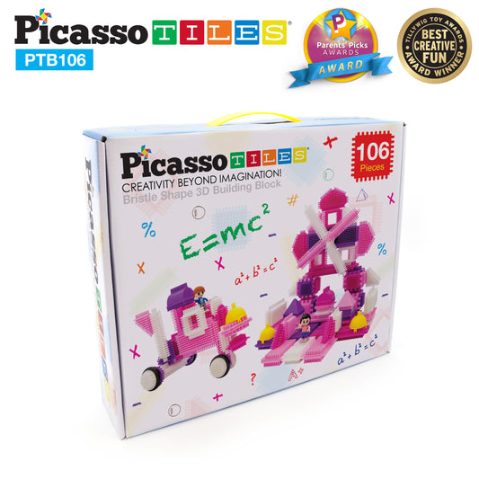 Bristle Blocks - Set de 106 Piezas Rosado