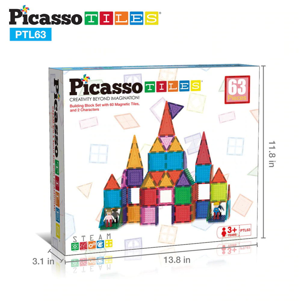 Bloques Magnéticos / Ladrillos - Set de 63 Piezas