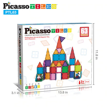 Bloques Magnéticos / Ladrillos - Set de 63 Piezas