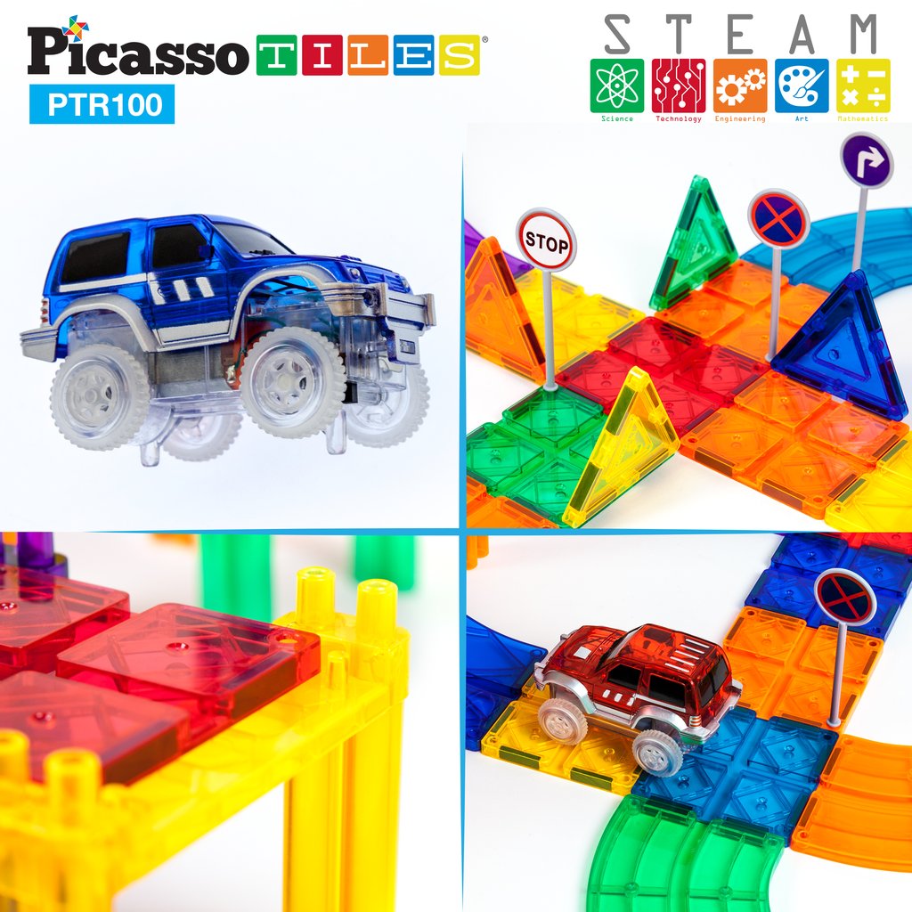 Pista de Carros 100 Piezas - Bloques Magnéticos