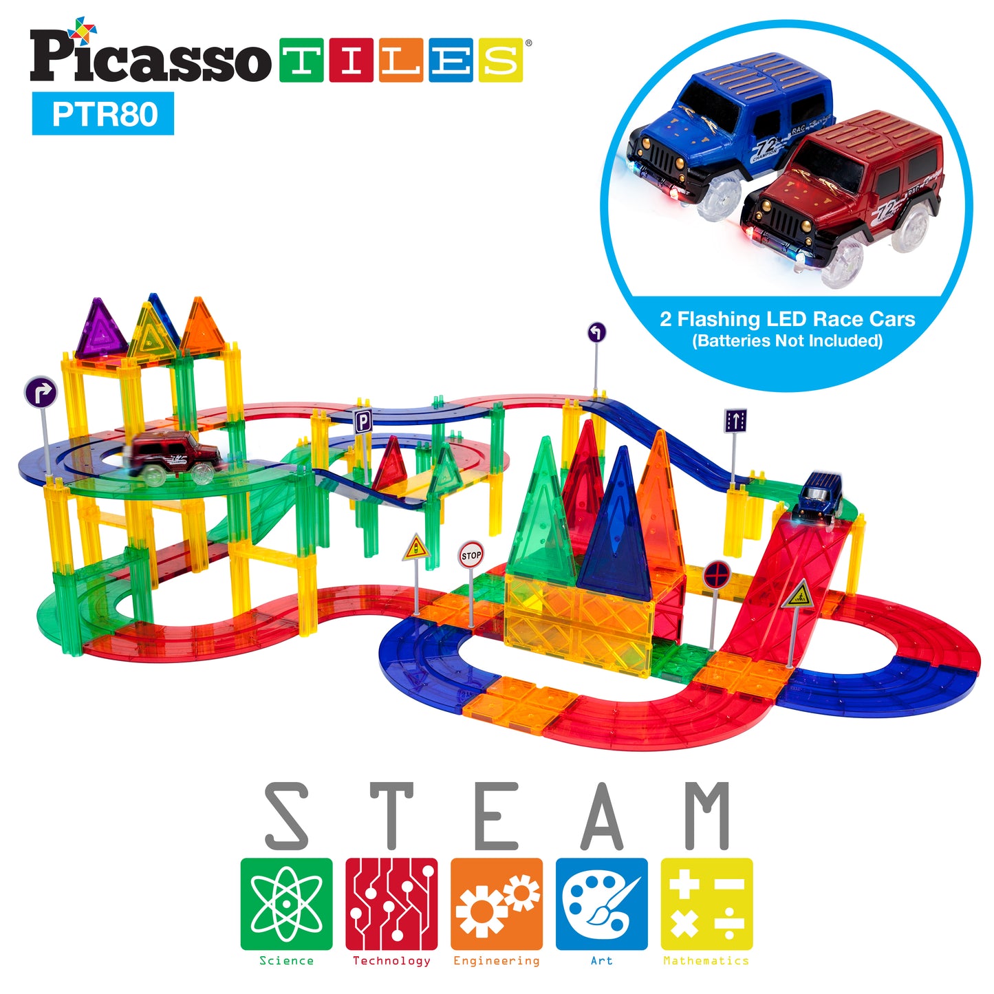 Pista de Carros Magnética - Set de 80 Piezas