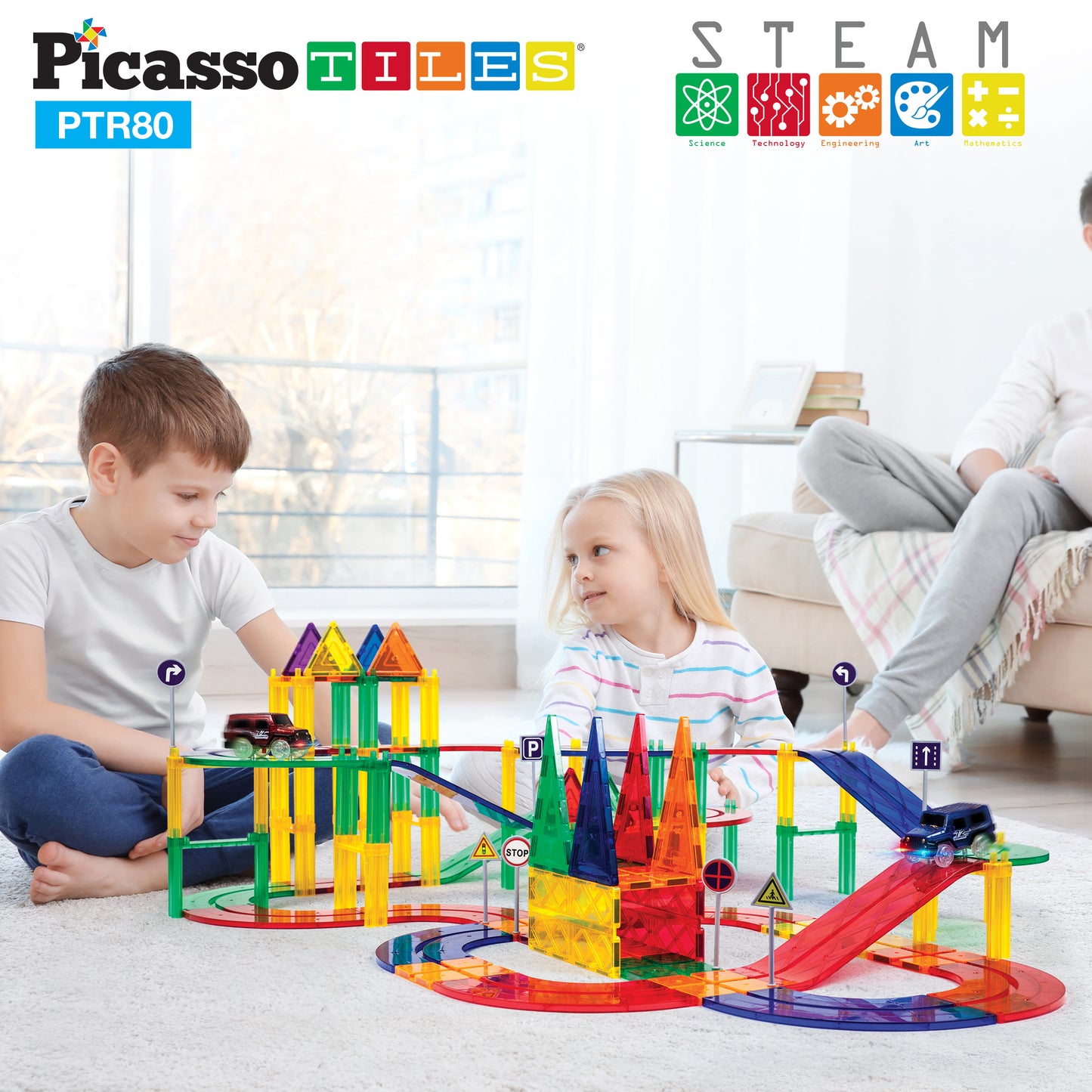 Pista de Carros Magnética - Set de 80 Piezas