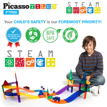 Pista de Carros Magnética - Set de 80 Piezas