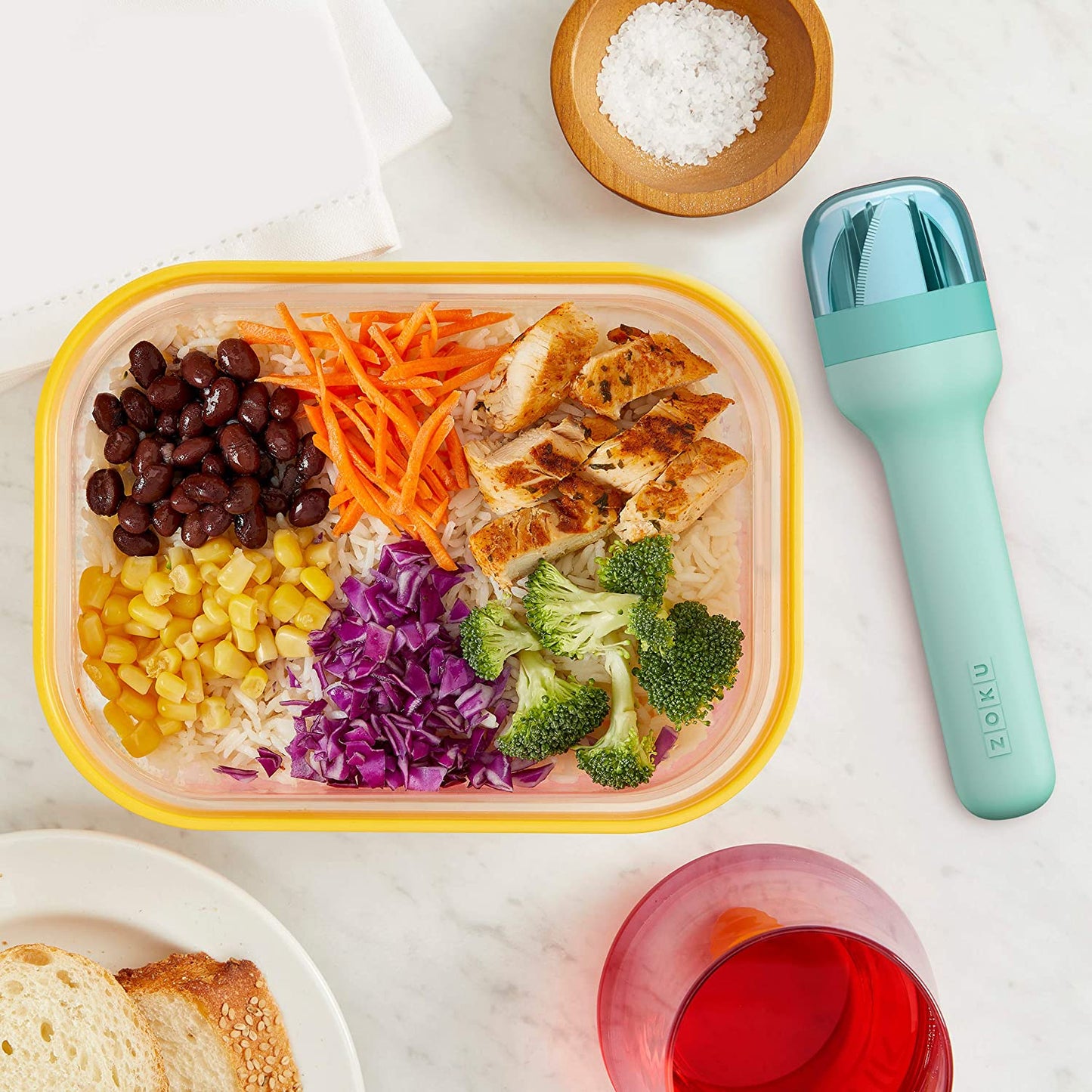 Set de Utensilios Acero Inoxidable con Estuche - Distintos Colores