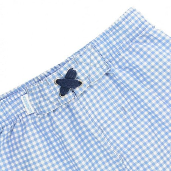 Vestido de Baño de Niño Cuadritos Celeste / Cornflower Blue Gingham